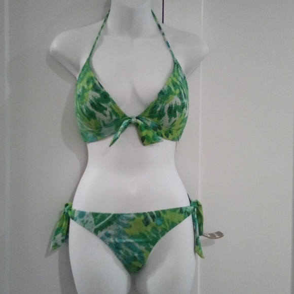 Victoria's Secret Neon Yellow Green Blue Bikini - Picture 1 of 16